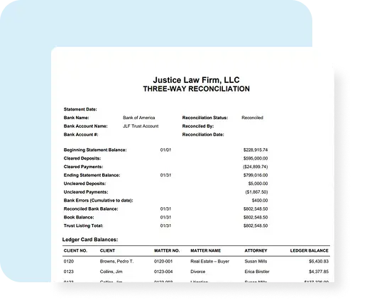 Trust Account Reports